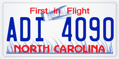 NC license plate ADI4090
