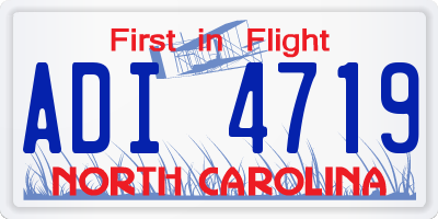 NC license plate ADI4719