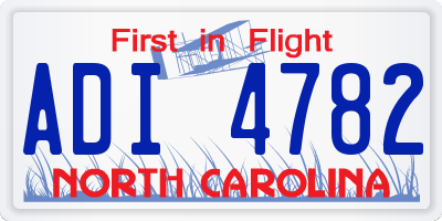 NC license plate ADI4782