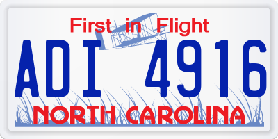 NC license plate ADI4916