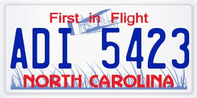 NC license plate ADI5423