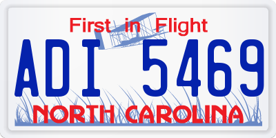 NC license plate ADI5469