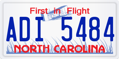 NC license plate ADI5484