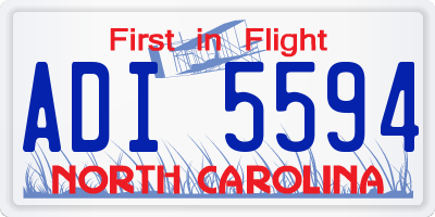 NC license plate ADI5594