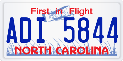 NC license plate ADI5844