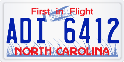 NC license plate ADI6412