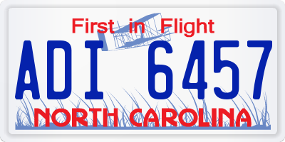 NC license plate ADI6457