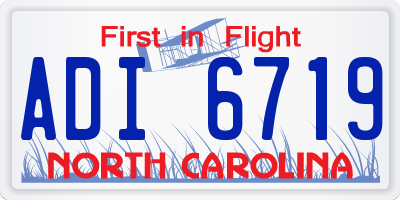 NC license plate ADI6719