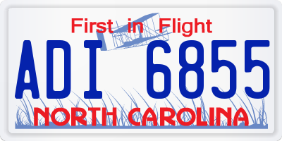 NC license plate ADI6855