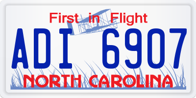 NC license plate ADI6907