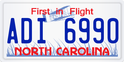 NC license plate ADI6990