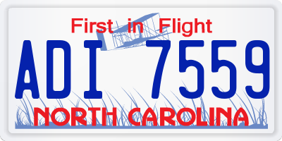 NC license plate ADI7559