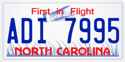 NC license plate ADI7995