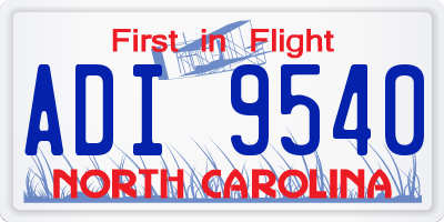 NC license plate ADI9540