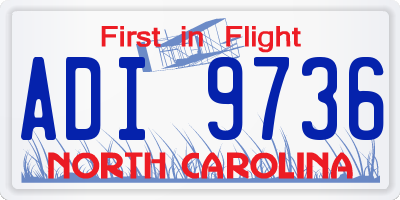 NC license plate ADI9736