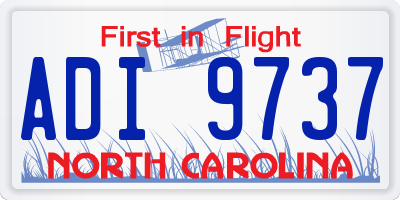 NC license plate ADI9737