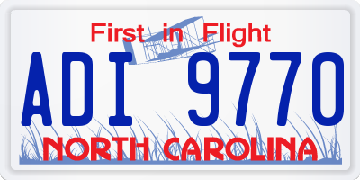 NC license plate ADI9770