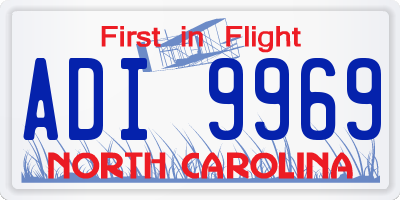 NC license plate ADI9969