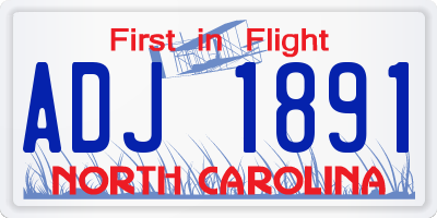 NC license plate ADJ1891
