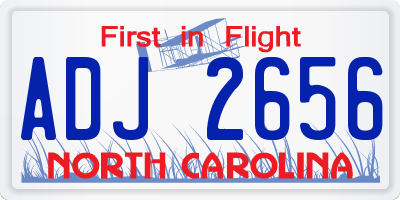 NC license plate ADJ2656