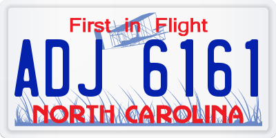 NC license plate ADJ6161