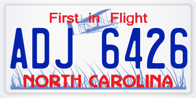 NC license plate ADJ6426