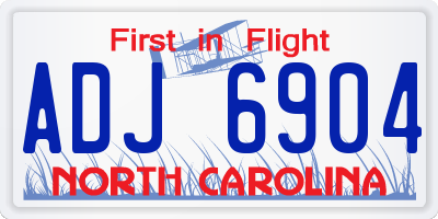 NC license plate ADJ6904