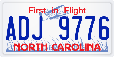 NC license plate ADJ9776