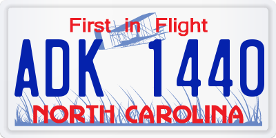 NC license plate ADK1440