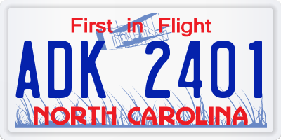 NC license plate ADK2401