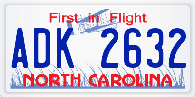 NC license plate ADK2632