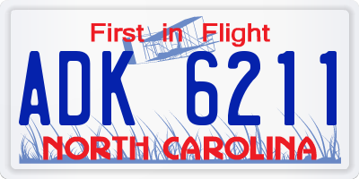 NC license plate ADK6211