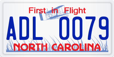 NC license plate ADL0079