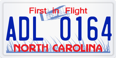 NC license plate ADL0164
