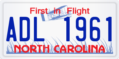 NC license plate ADL1961