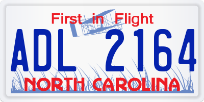 NC license plate ADL2164