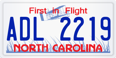 NC license plate ADL2219