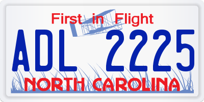 NC license plate ADL2225