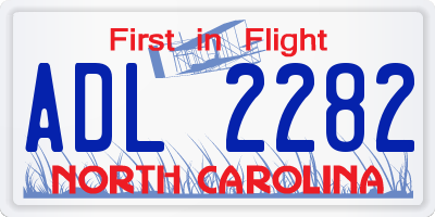 NC license plate ADL2282
