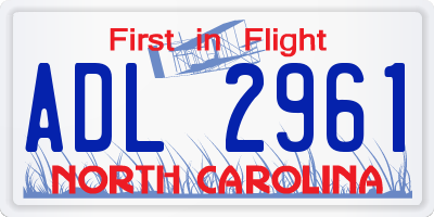 NC license plate ADL2961