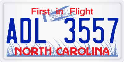 NC license plate ADL3557