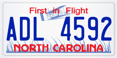 NC license plate ADL4592