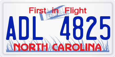 NC license plate ADL4825