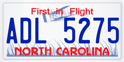 NC license plate ADL5275