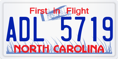 NC license plate ADL5719