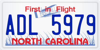 NC license plate ADL5979