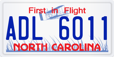 NC license plate ADL6011