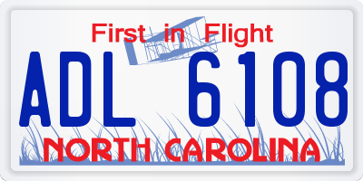 NC license plate ADL6108