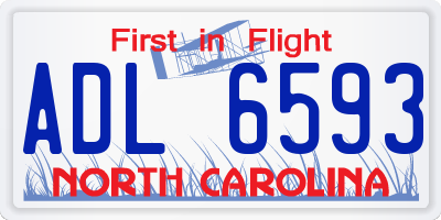 NC license plate ADL6593