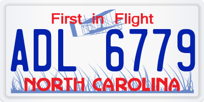 NC license plate ADL6779